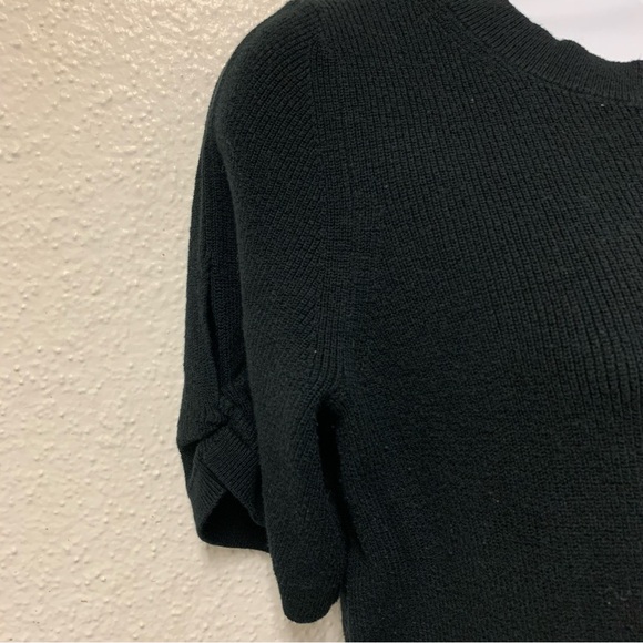 Banana Republic Black Knit Top Size M Short Sleeve Cotton Sweater Women’s - Picture 8 of 10